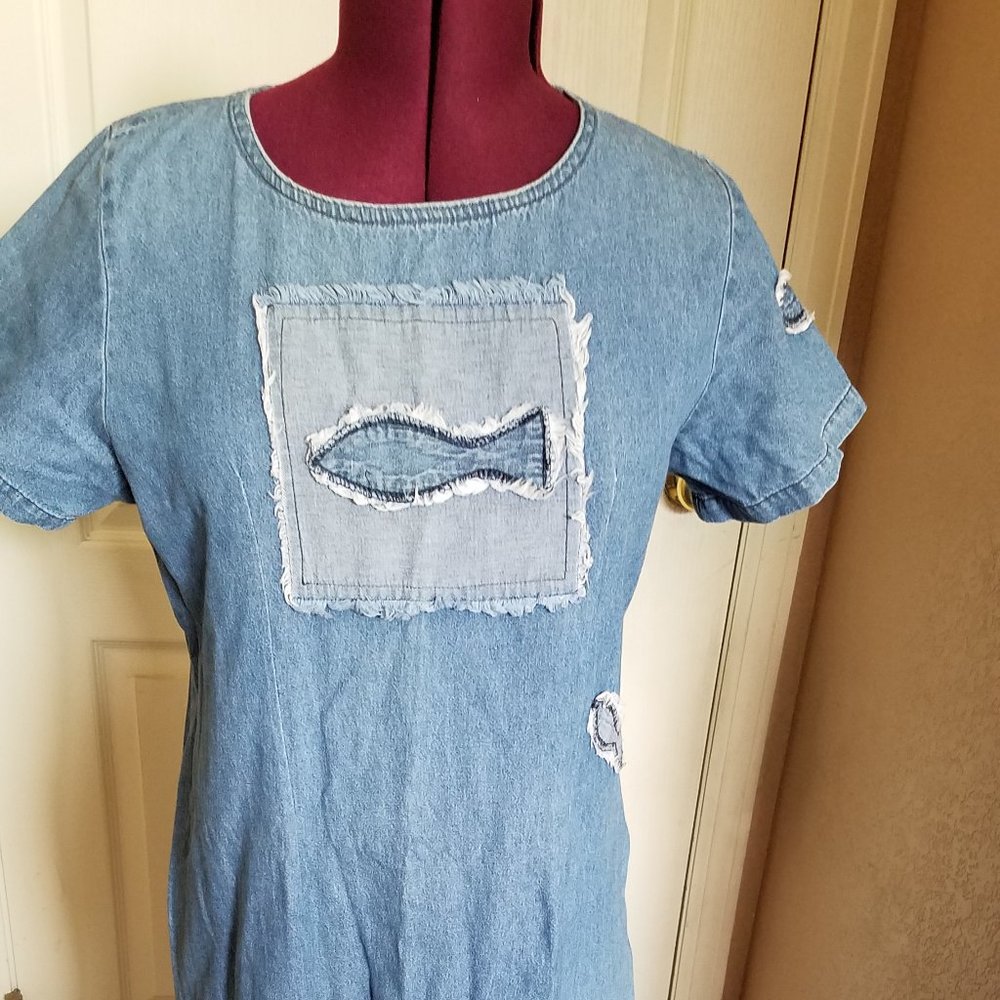 HOME MADE DENIM JUMPER DRESS Size L